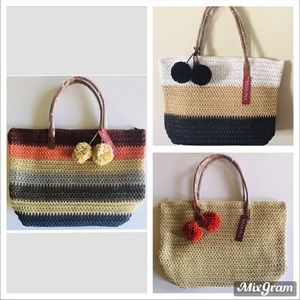 3/$25!!!!! NEW Merona Straw Weave Tote Bags